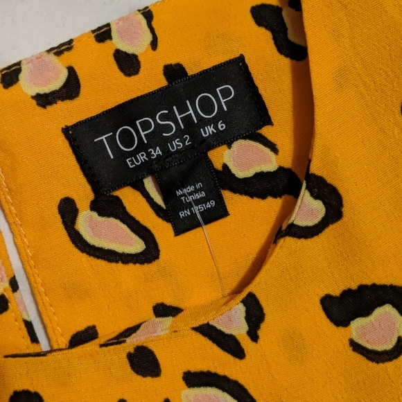 Topshop orange leopard print blouse - Picture 6 of 7